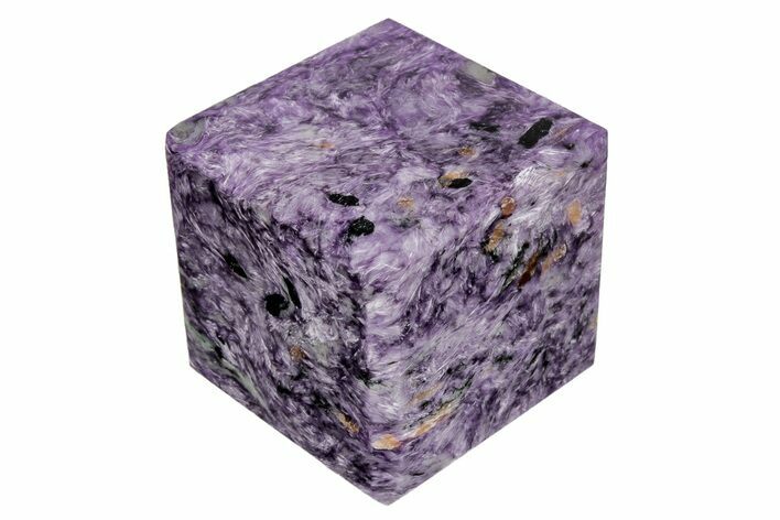 Polished Purple Charoite Cube - Siberia #211797